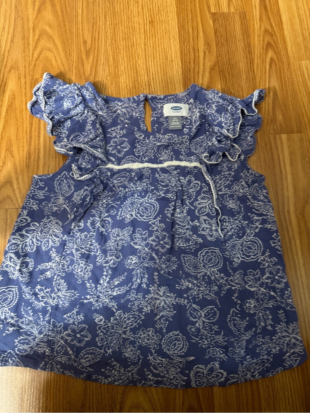 Old Navy Blue Floral Ruffle-Sleeve Dress